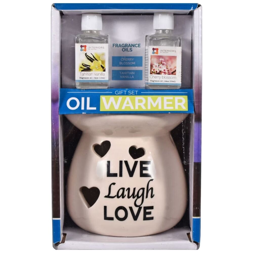Interiors by Design Oil Warmer Gift Sets, 4 pc. Home Summer Fragrance:NIB/Sealed